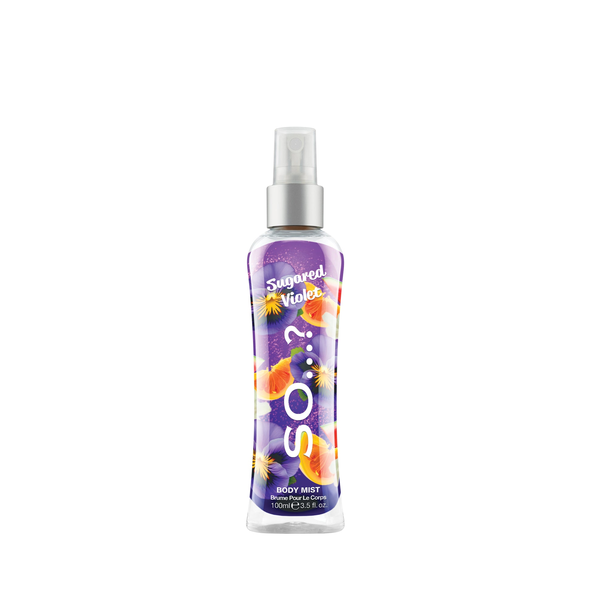 SO...? Sugared Violet body mist er ekki prófað á dýrum, vegan og í endurnýjanlegum umbúðum
