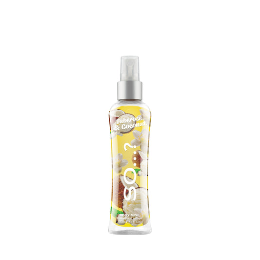 SO...? Tuberose & Coconut body mist er ekki prófað á dýrum, vegan og í endurnýjanlegum umbúðum