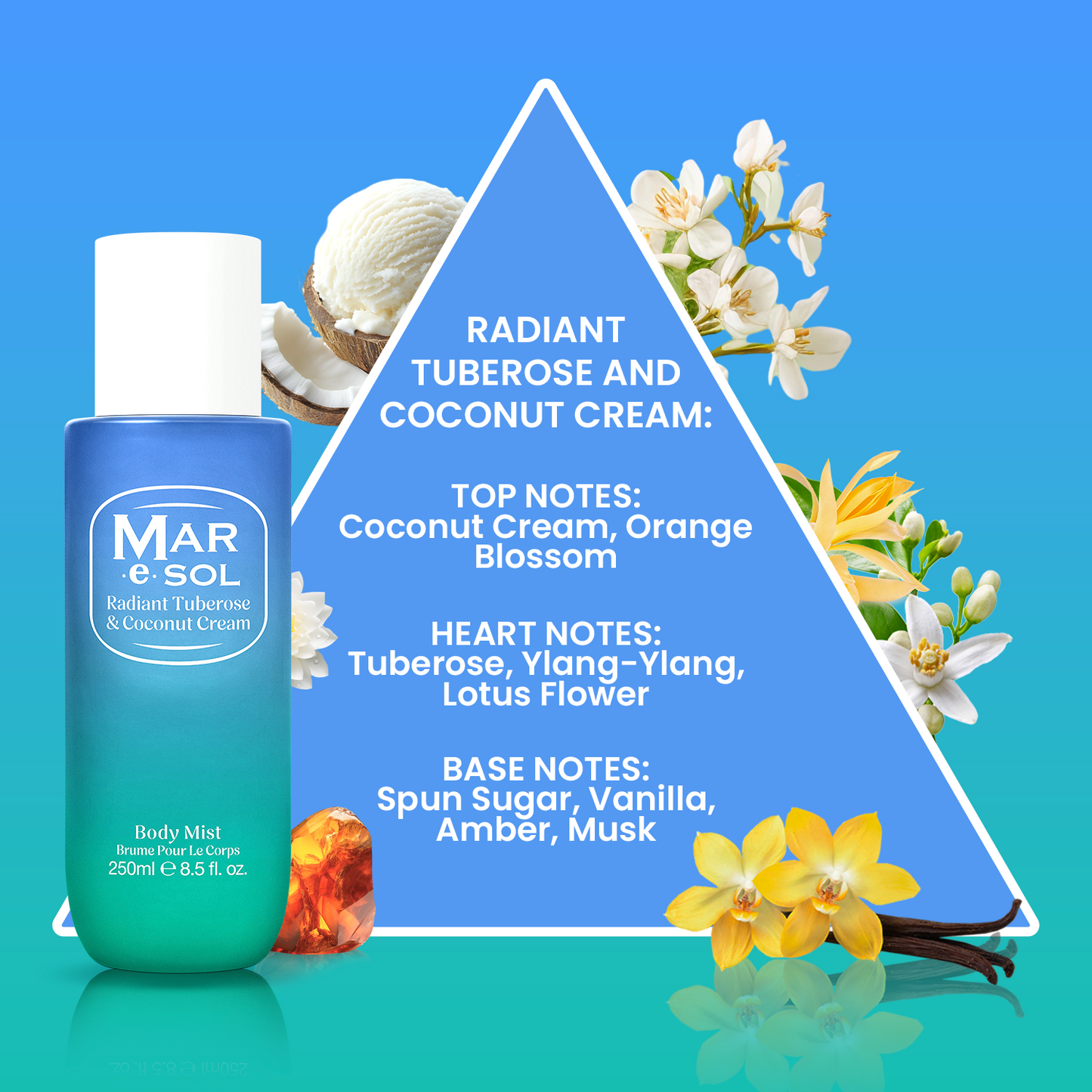 Mar e Sol Radiant Tuberose &Coconut cream 250ml